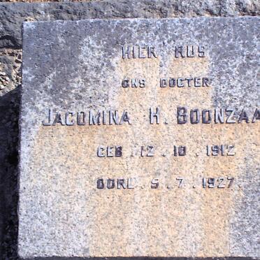 BOONZAAIER Jacomina H. 1912-1927