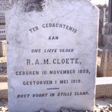 CLOETE R.A.M. 1859-1919