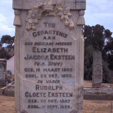 EKSTEEN Rudolph Cloete 1867-1939 &amp; Elizabeth Jacoba V.D. SPUY 1865-1936 