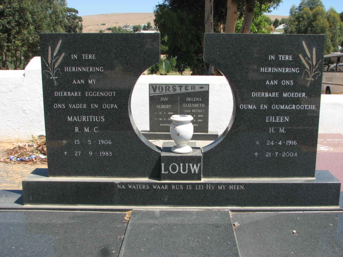 LOUW Mauritius R.M.C 1906-1983 &amp; Eileen H.M. 1916-2004