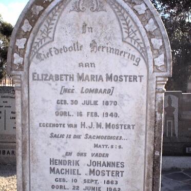 MOSTERT Hendrik Johannes Machiel 1863-1942 &amp; Elizabeth Maria LOMBARD 1870-1940
