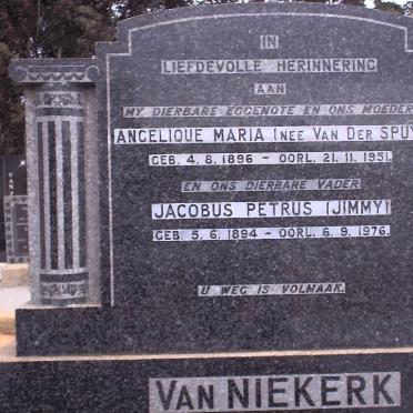 NIEKERK Jacobus Petrus, van 1894-1976 &amp;  Angelique Maria VAN DER SPUY 1896-1951