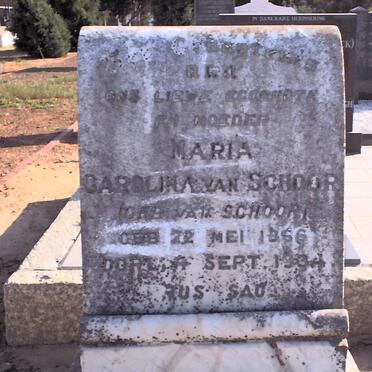 SCHOOR Maria Carolina, van nee VAN SCHOOR 1866-1934