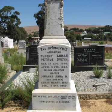 STEYN Elbert Lukas Petrus 1854-1928 &amp; Johanna Anna H. DREYER 1865-1948