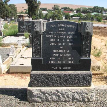 SCHOOR Melt M.J., van 1866-1934 &amp; Susanna J. DE KOCK 1875-1925
