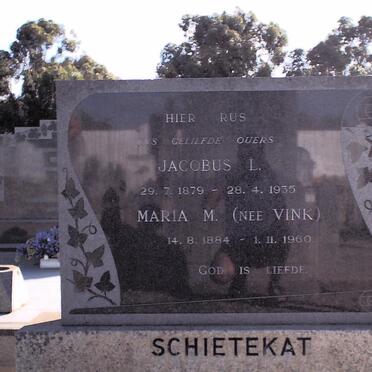 SCHIETEKAT Jacobus L. 1879-1935 &amp; Maria M. VINK 1884-1960