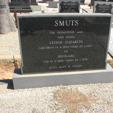 SMUTS Nicolaas 1892-1978 &amp; Esther Elizabeth 1895-1997