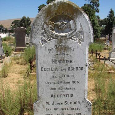 SCHOOR Albertus M.J., van 1838-1919 &amp; Hendrina Cecilia LA COCK ?-1915