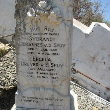 SPUY Sybrandt Johannes, v.d 1856-1914 &amp; Engela Dreyer MOSTERT 1862-1937