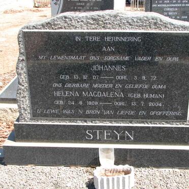 STEYN Johannes 1907-1972 &amp; Helena Magdalena HUMAN 1909-2004