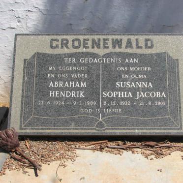 GROENEWALD Abraham Hendrik 1924-1989 &amp; Susanna Sophia Jacoba 1932-2005