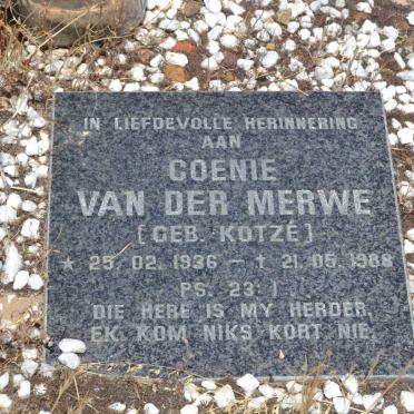 MERWE Coenie, van der nee KOTZÉ 1936-1988