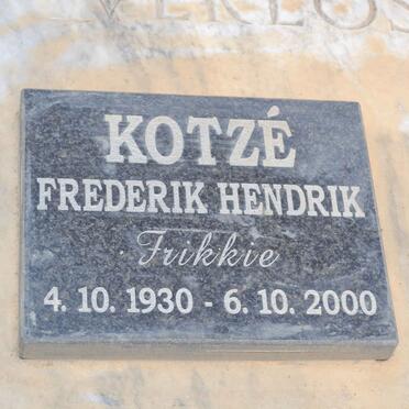 KOTZÉ Frederik Hendrik 1930-2000