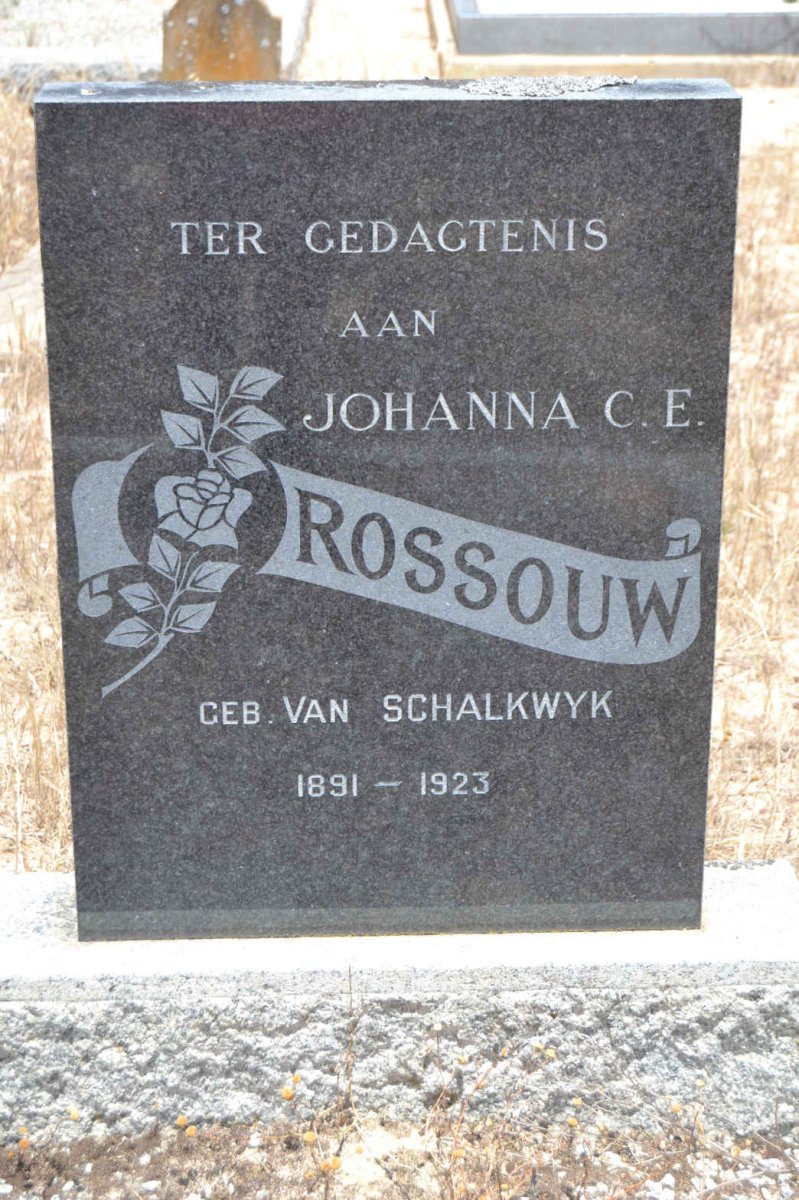 ROSSOUW Johanna C.E. nee VAN SCHALKWYK 1891-1923