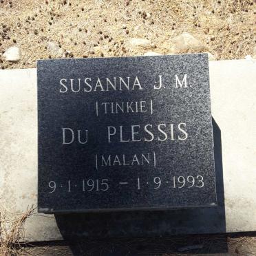 PLESSIS Susanna J.M., du nee MALAN 1915-1993