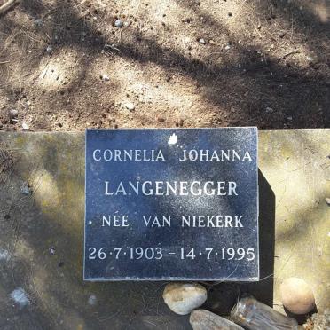 LANGENEGGER Cornelia Johanna nee VAN NIEKERK 1903-1995