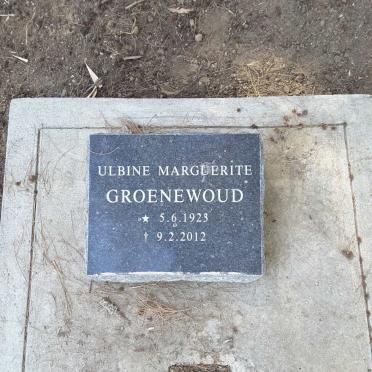 GROENEWOUD Ulbine Marguerite 1923-2012