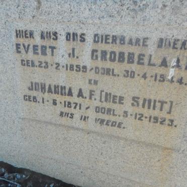 GROBBELAAR Evert Johannes 1859-1944 &amp; Johanna Adriaana Fredrika SMIT 1871-1923