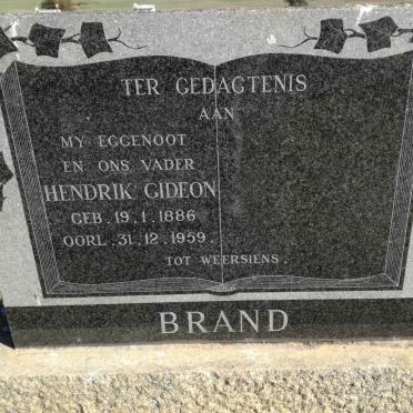 BRAND Hendrik Gideon 1886-1959
