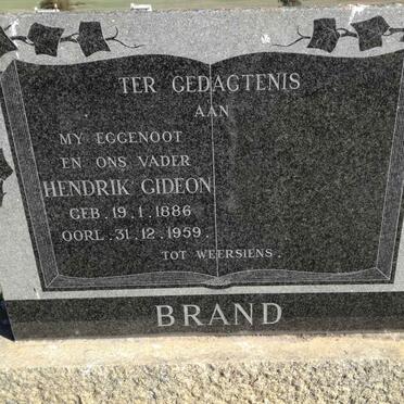 BRAND Hendrik Gideon 1886-1959