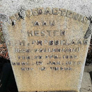 GROBBELAAR Hester J.H. nee KELLERMAN 1889-1935