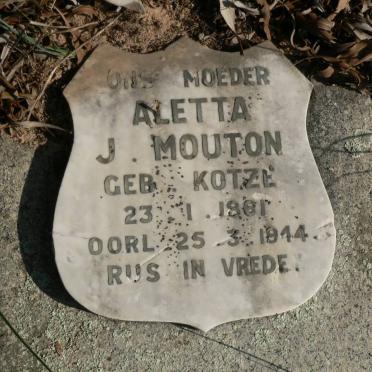 MOUTON Aletta J. nee KOTZE 1861-1944