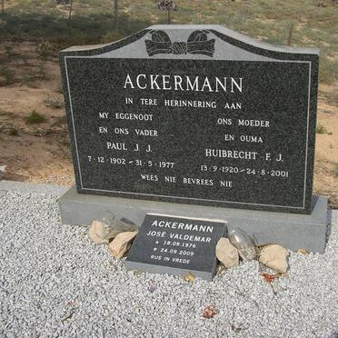 ACKERMANN Paul J.J. 1902-1977 &amp; Huibrecht F.J. 1920-2001 :: ACKERMANN Jose Valdemar 1976-2009 