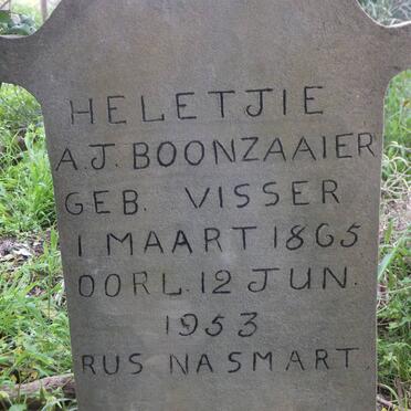 BOONZAAIER Heletjie A.J. nee VISSER 1865-1953