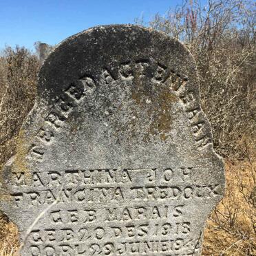 TREDOUX Marthina Joh. Francina nee MARAIS 1918-1946