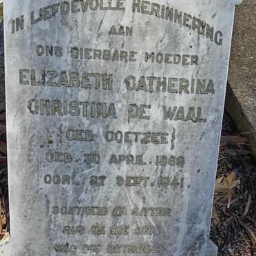 WAAL Elizabeth Catherina Christina, de nee COETZEE 1869-1941