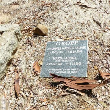 GROPP Johannes Jakobus Salmer 1927-2002 &amp; Maria Jacoba nee MYBURGH 1928-2000