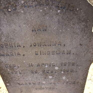 BINDEMAN Sophia Johanna Maria 1872-1889