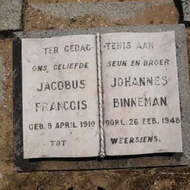 BINNEMAN Jacobus Johannes Francois 1910-1948