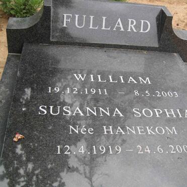 FULLARD William 1911-2003 &amp; Susanna Sophia HANEKOM 1919-2005