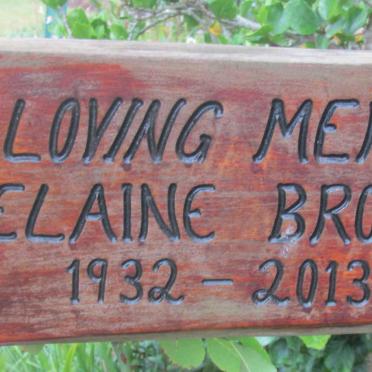 BROWN Elaine 1932-2013