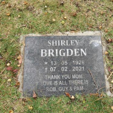 BRIGDEN Shirley 1926-2021