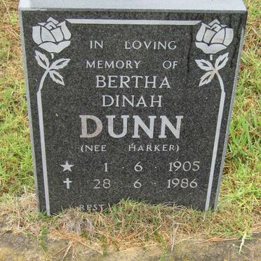 DUNN Bertha Dinah nee HARKER 1905-1986