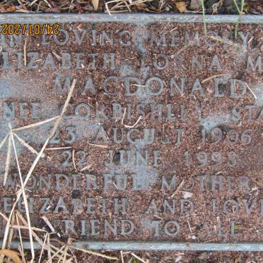 MACDONALD Elizabeth Lorna Mary nee CORBISHLEY STAHL  1906-1998