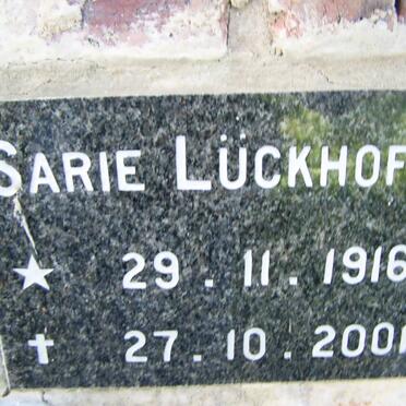 LUCKHOFF Sarie 1916-2001
