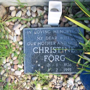 FORG Christine 1926-1995