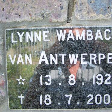 ANTWERPEN Lynne Wambach, van 1925-2004