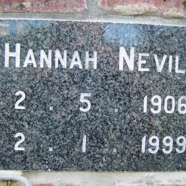NEVILL Hannah 1906-1999