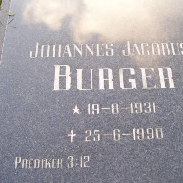 BURGER Johannes Jacobus 1931-1990