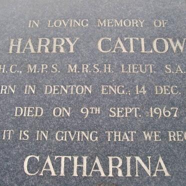 CATLOW Harry 1914-1967
