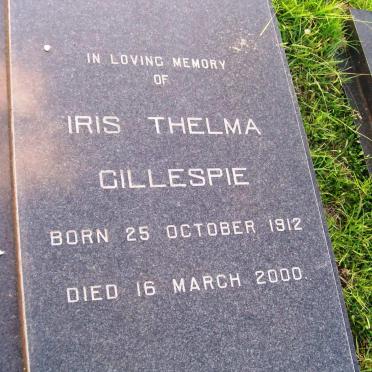 GILLESPIE Iris Thelma 1912-2000