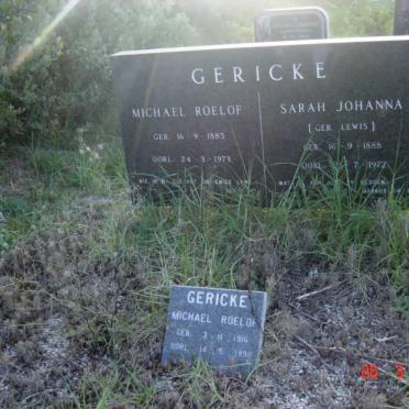 GERICKE Michael Roelof 1885-1973 &amp; Sarah Johanna  LEWIS 1888-1972