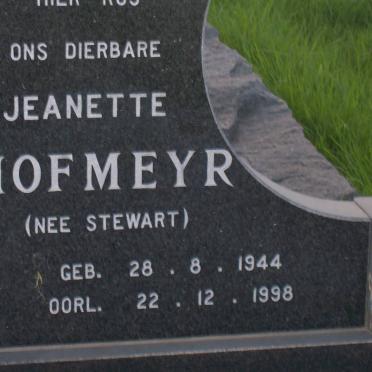 HOFMEYR Jeanette nee STEWART 1944-1998