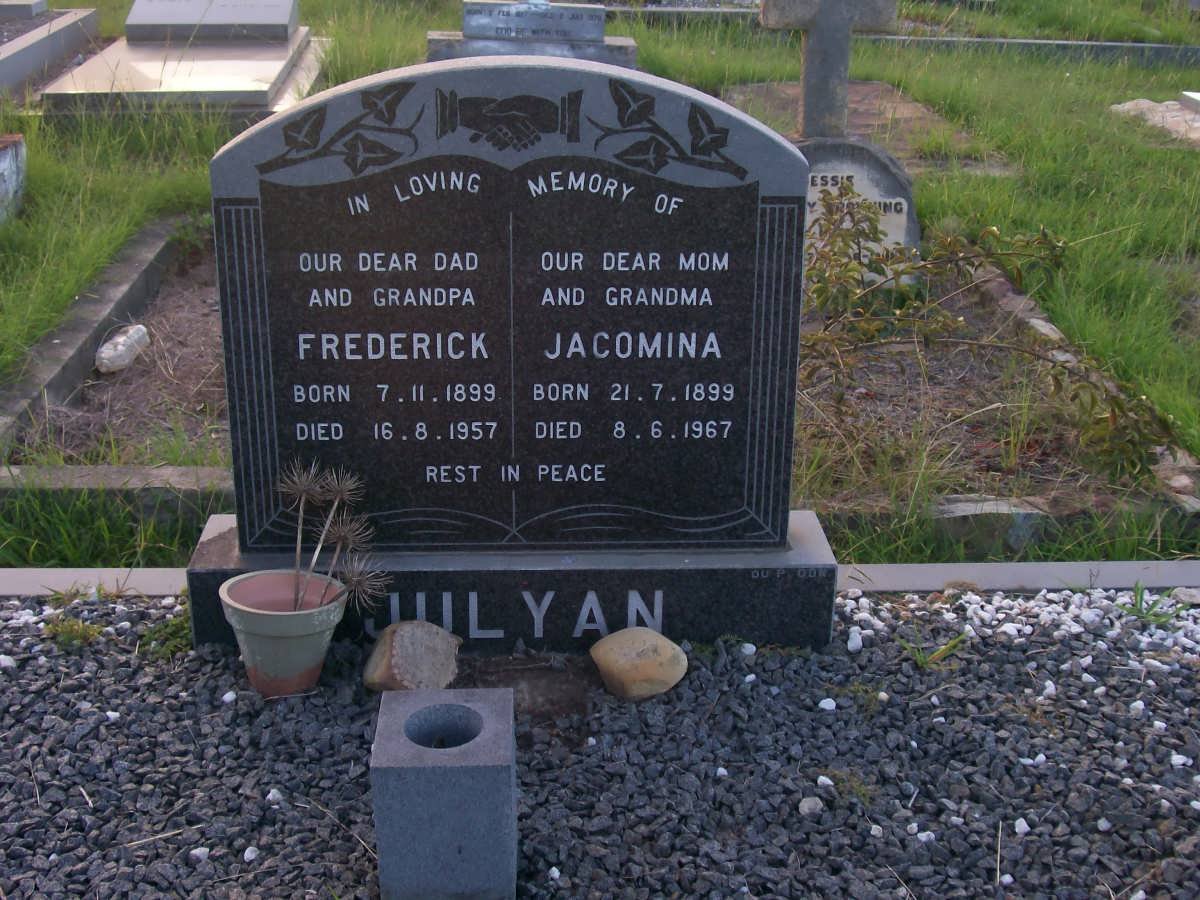 JULYAN Frederick 1899-1957 &amp; Jacomina 1899-1967