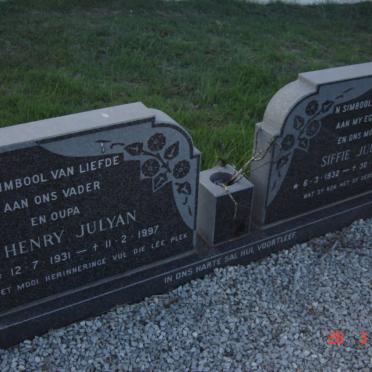 JULYAN Henry 1931-1997 &amp; Siffie 1932-1978