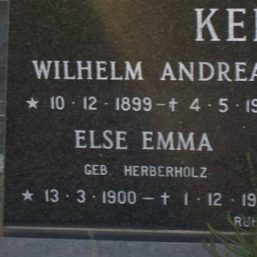 KERSKEN Wilhelm Andreas 1899-1972 &amp; Else Emma HERBERHOLZ 1900-1986